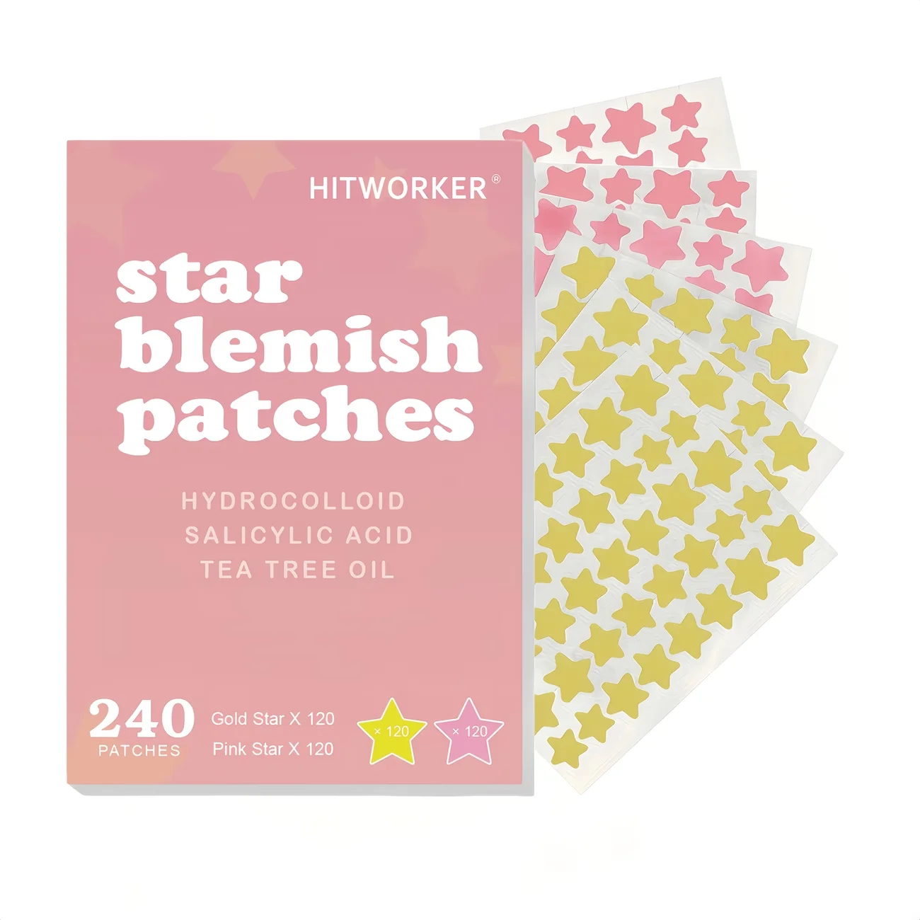 240pcs Colored Patches - Mild And Non-Irritating Spot Stickers for Covering Zits And Blemishes - Invisible Patch for Face Skin C