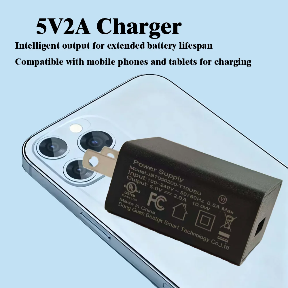 5V 2A USB Universal Wall Charger for iPhone Samsung Xiaomi Mobile Phones, Portable Power Adapter with UK EU US Plugs