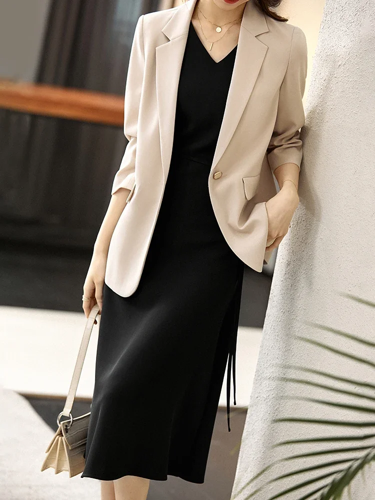 SENTUBILA Elegante Lace-up Zomerjurken Voor Vrouwen 2025, Koreaanse Mode V-hals Zijsplit Tank Mouwloze Midi-jurk 123L42826