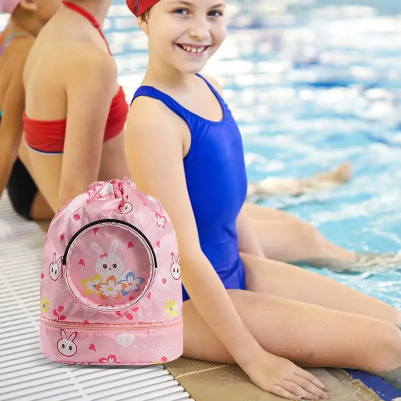 Saco de natação das crianças separação molhada e seca meninos e meninas piscina saco à prova dwaterproof água praia equipamentos natação crianças