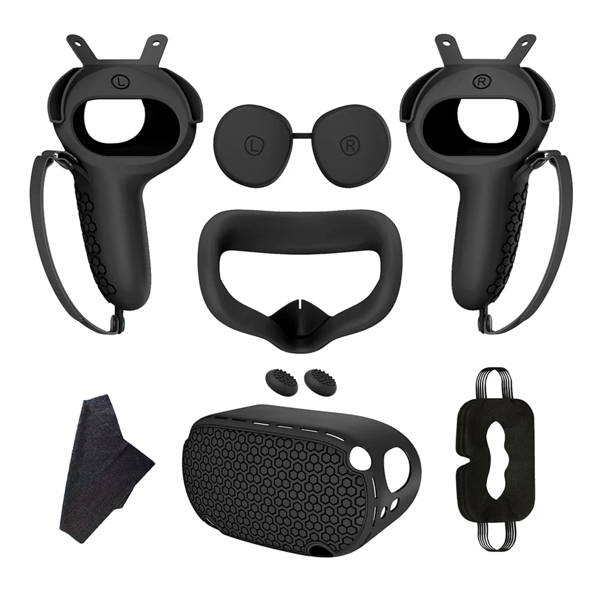 2025+ For Meta Quest2 Silicone Host Protective Case 7-Piece Set Non-Slip And Anti-Drop VR Accessories