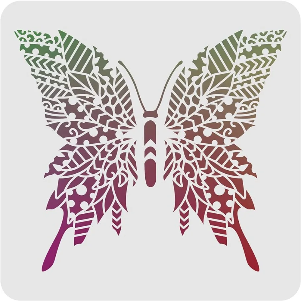 Butterfly Stencils Wall Decoration Template 11.8x11.8inch Plastic Butterfly Drawing Painting Stencils Templates Sets for Paint