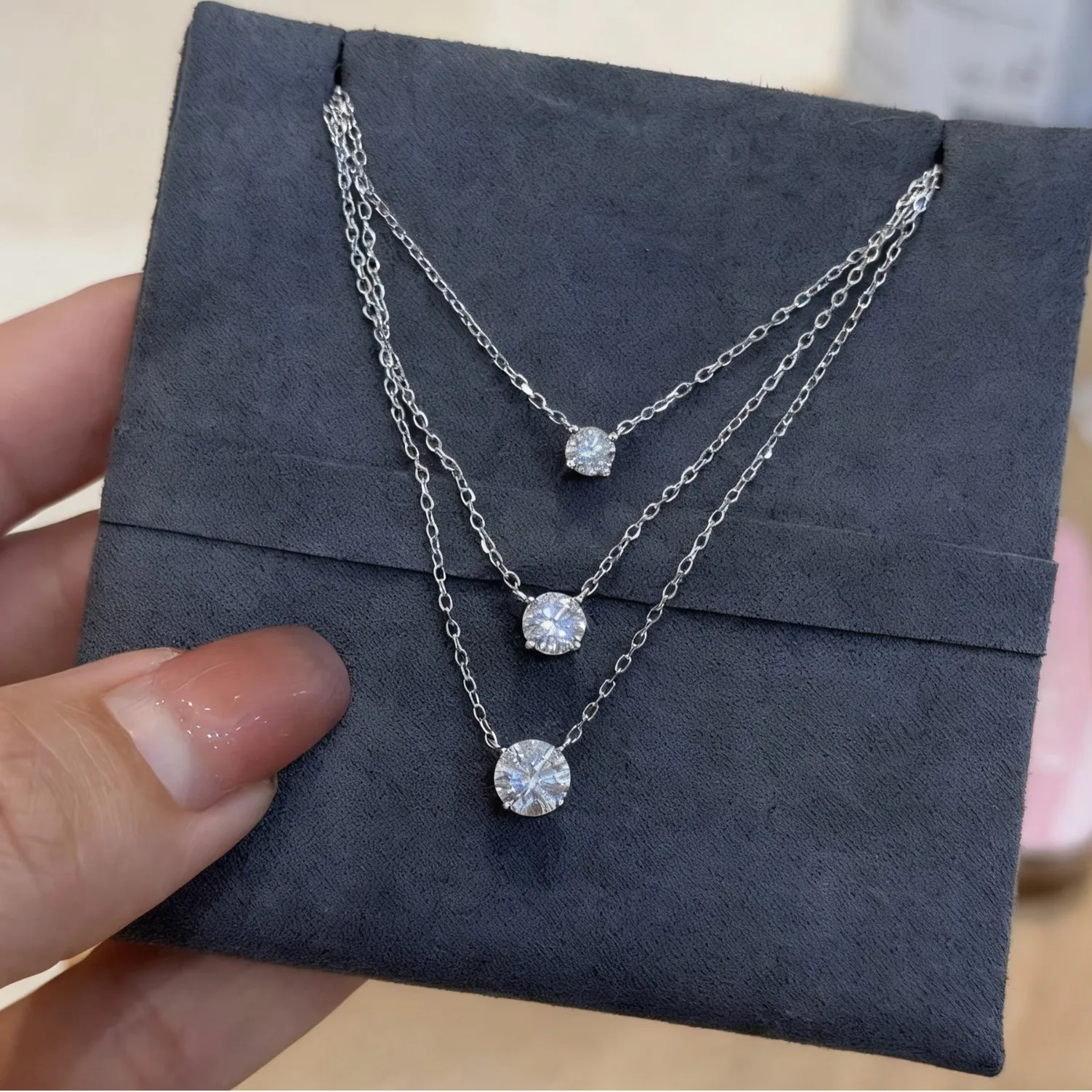 Solitaire Lab Moissanite Diamond Necklace 925 Sterling Silver Party Wedding Pendants Chocker Necklace for Women Jewelry Gift