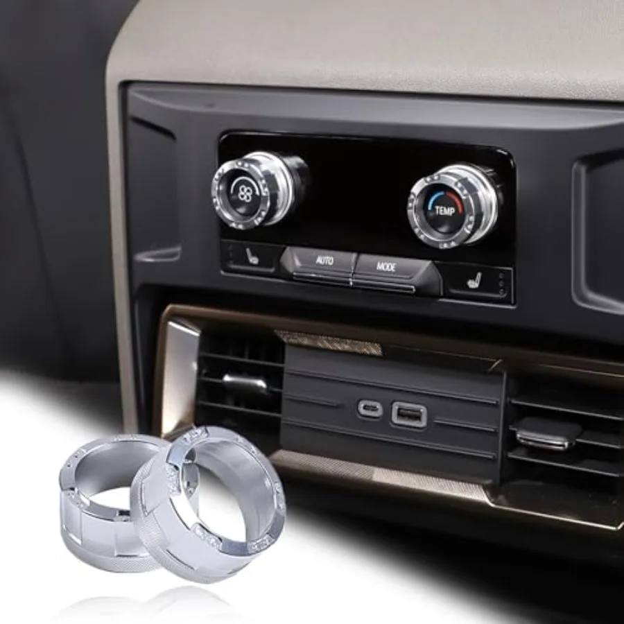 

Накладка на кольцо ручки управления задним кондиционером, совместимая с Hummer EV 2022-2026 SUV/SUT, кнопка управления климат-контролем заднего сиденья