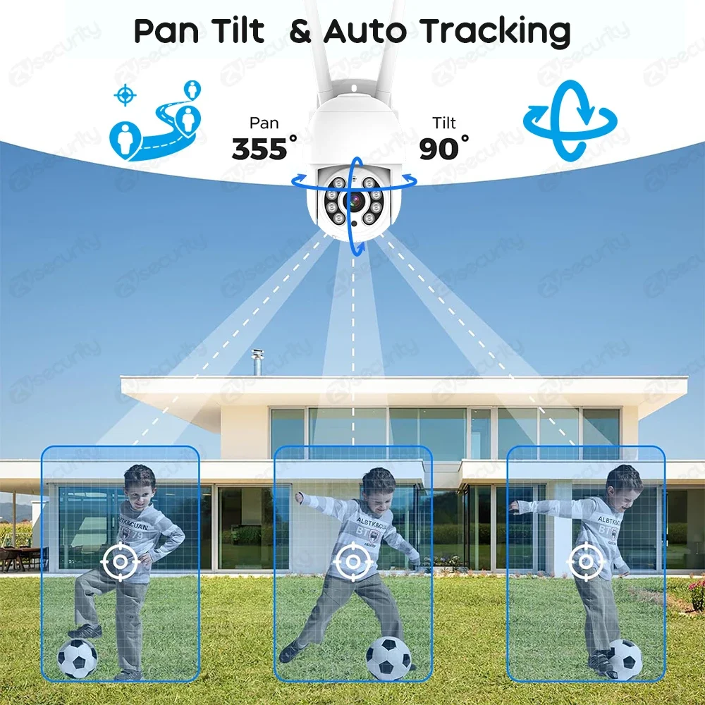 와이파이 홈 보안 키트 NVR 키트, 무선 PTZ 보안 카메라 시스템, 양방향 오디오 CCTV 감시 카메라 세트, HDD, 10.1 인치 모니터, 3MP