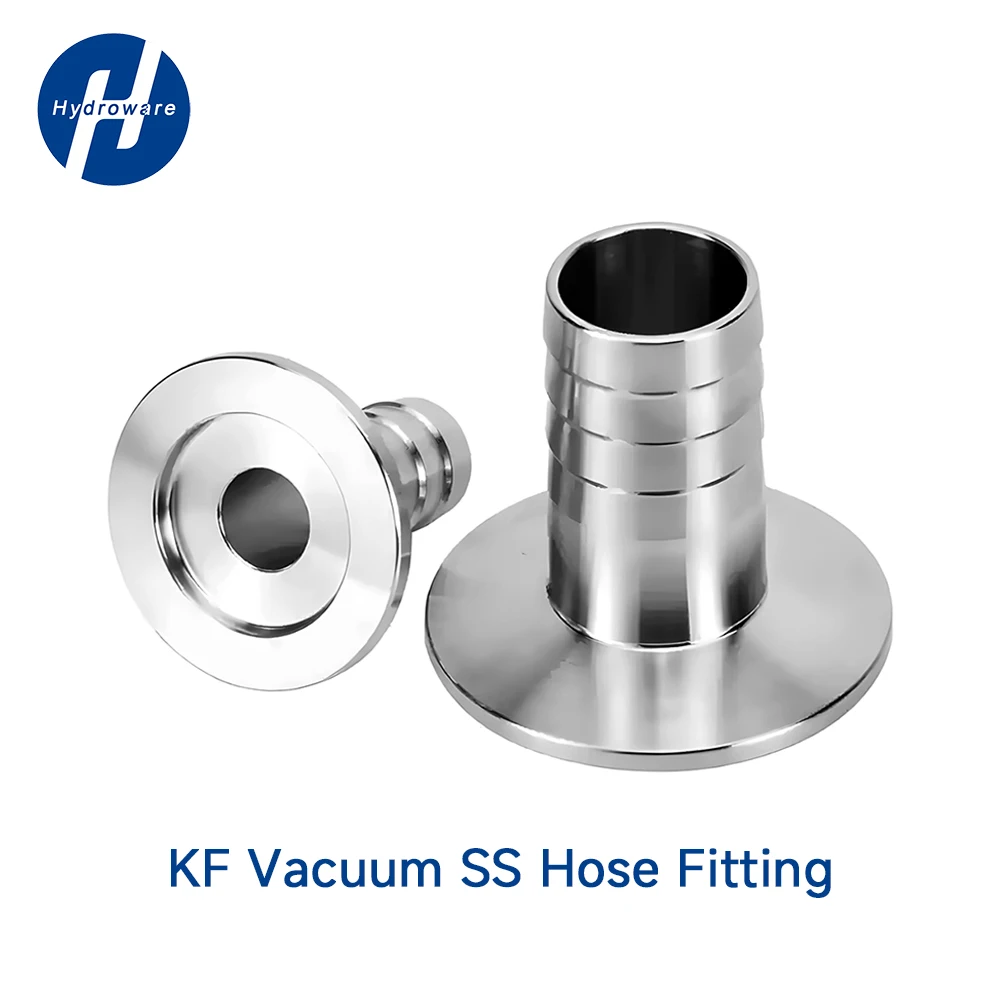 SS304 Stainless Steel Sanitary Vacuum Adapter - OD 6-38mm KF16/25/40/50 Hose Barb High-Seal Food Processing Semicon Fitting