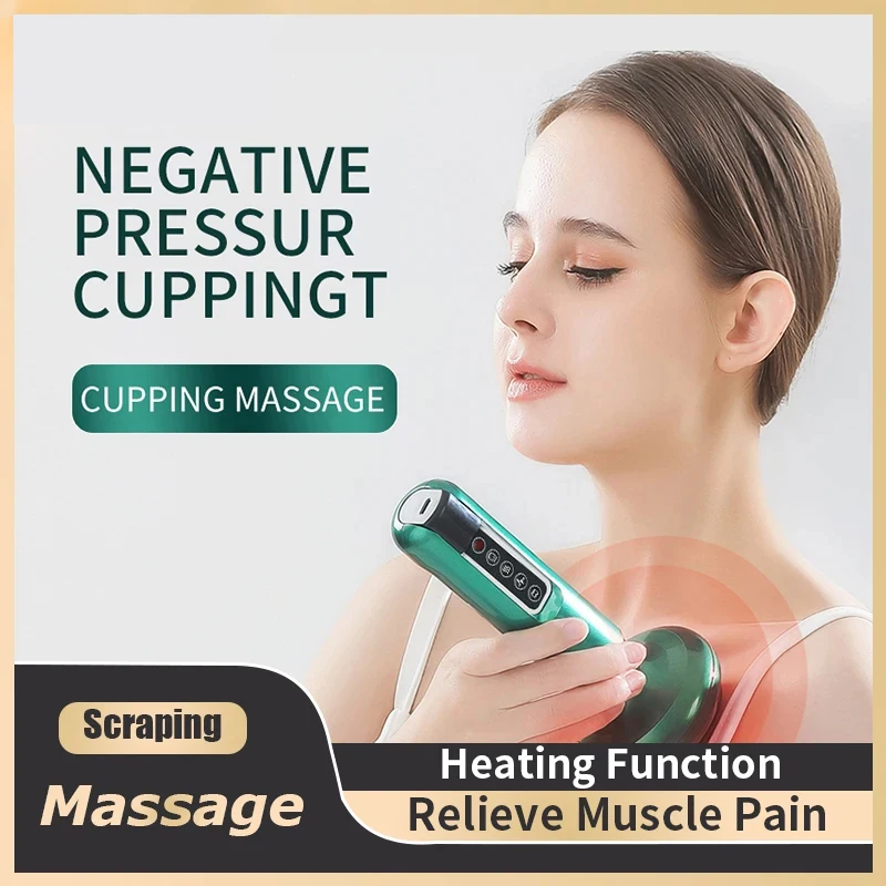 Electric Cupping Massager Vacuum Suction Cup GuaSha Anti Cellulite Beauty Health Scraping Infrared Heat Slimming Massage Therapy