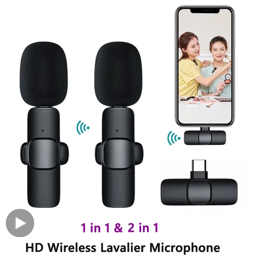 Micrófono de solapa inalámbrico con ojal Lavalier, micrófono Bluetooth Mini para teléfono móvil, PC, Micro corbata pequeña, micrófono USB pequeño