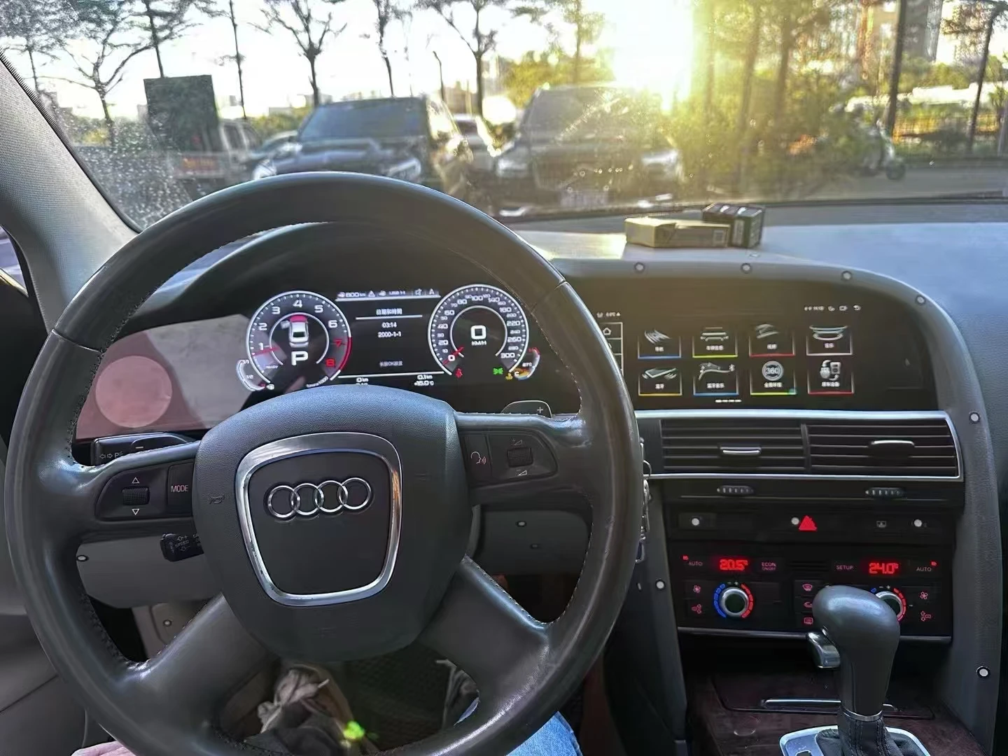 Android13 HD شاشة لأودي A6 2005-2012 Carplay سيارة لتحديد المواقع والملاحة السيارات ستيريو رئيس وحدة مشغل وسائط متعددة راديو السيارة الموسيقى AUX