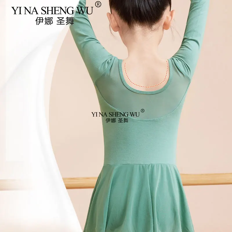 Girls' Long Sleeved Ballet Clothes, Cotton Children's Dance Clothes, Ballet Dance Clothes, Performance Clothes
