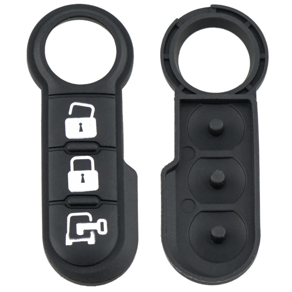 3ボタンの交換修理皮膚フリップ折りたたみ車キーシェルケースゴムパッドのために500パンダabarth puntoホット