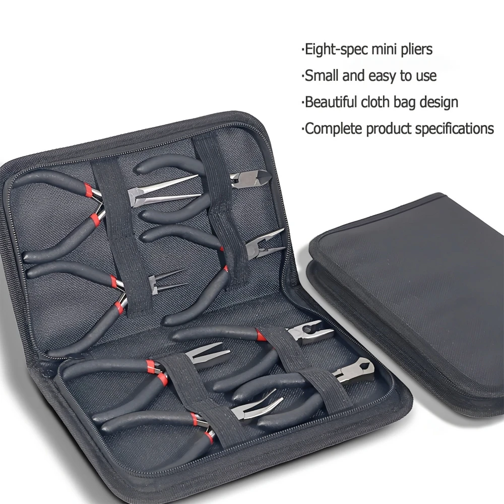 

Набор из 8 мини-плоскогубцев для ювелирных работ, ручные инструменты, в упаковке, из углеродистой стали, для металлообработки