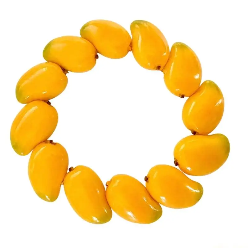 31BF Bright Acrylic Fruit Charm Bracelet For Party Wear Mood Enhancing Jewelry Piece