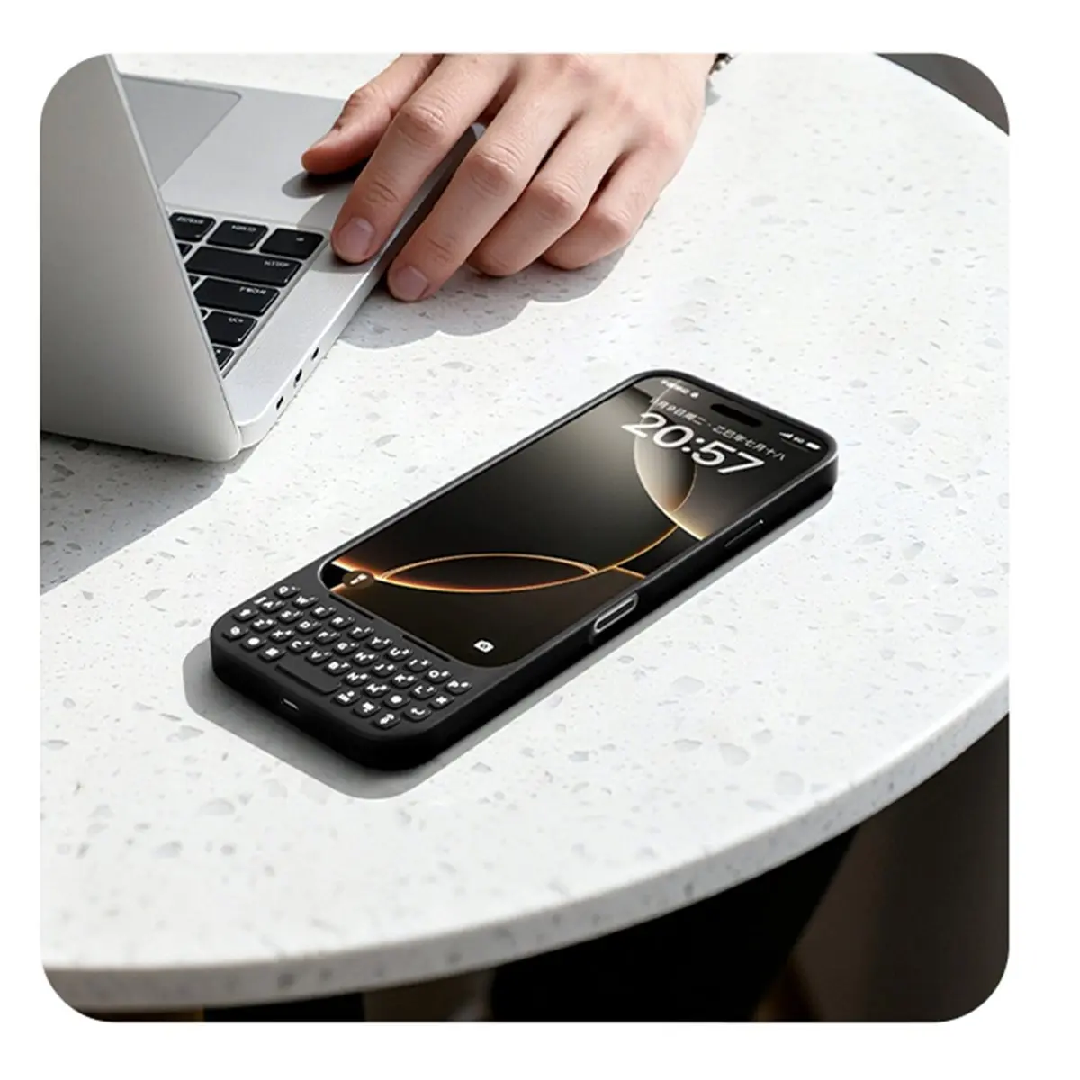 For AKKOMetaKey for 16 Pro Max Phone Case Physical Keyboard Feel Magnetic Suction Black