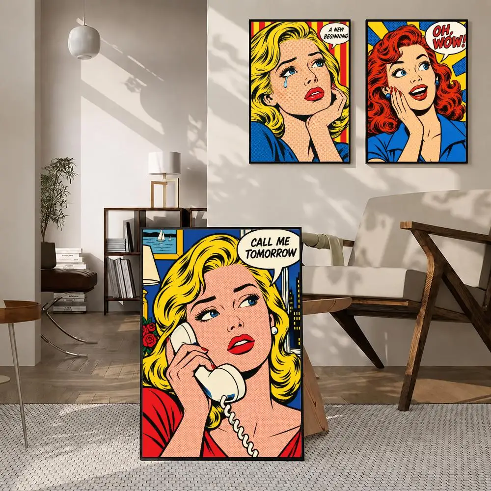Artist Roy Lichtenstein Poster High-definition  stickers, suitable for bedroom, living room, home decoration