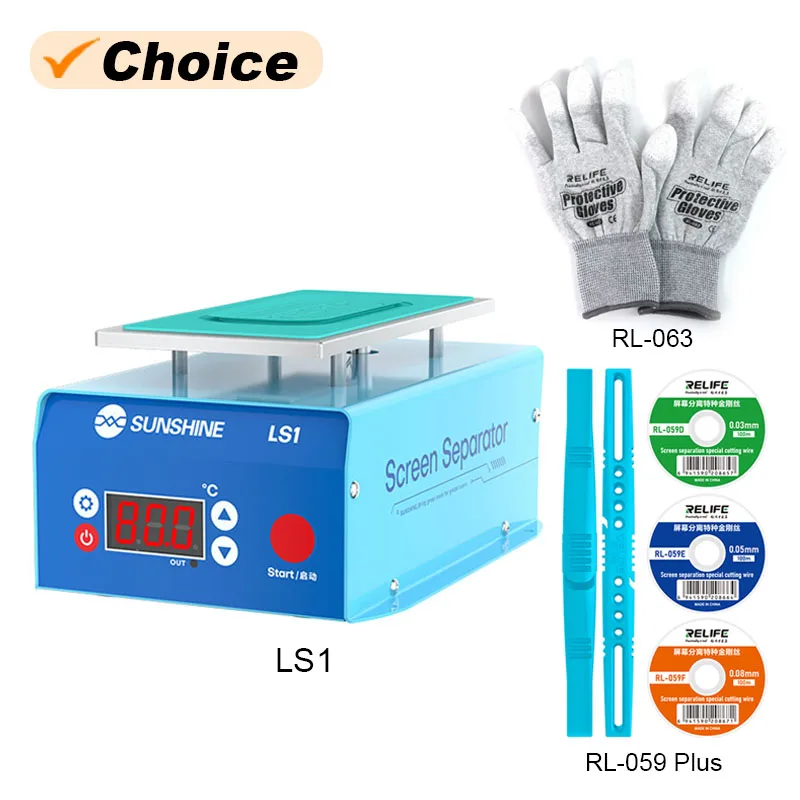 

SUNSHINE LS1 разделитель нагревательного экрана для телефона RL-059Plus рабочие антистатические перчатки инструмент для быстрой разборки ЖК-экрана