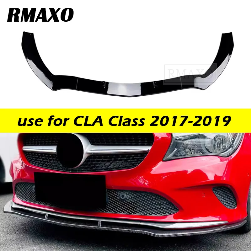 

For Mercedes Benz CLA Class C117 CLA 200 220 180 2017-2019 3pcs front bumper lip splitter diffuser spoiler body kit style A