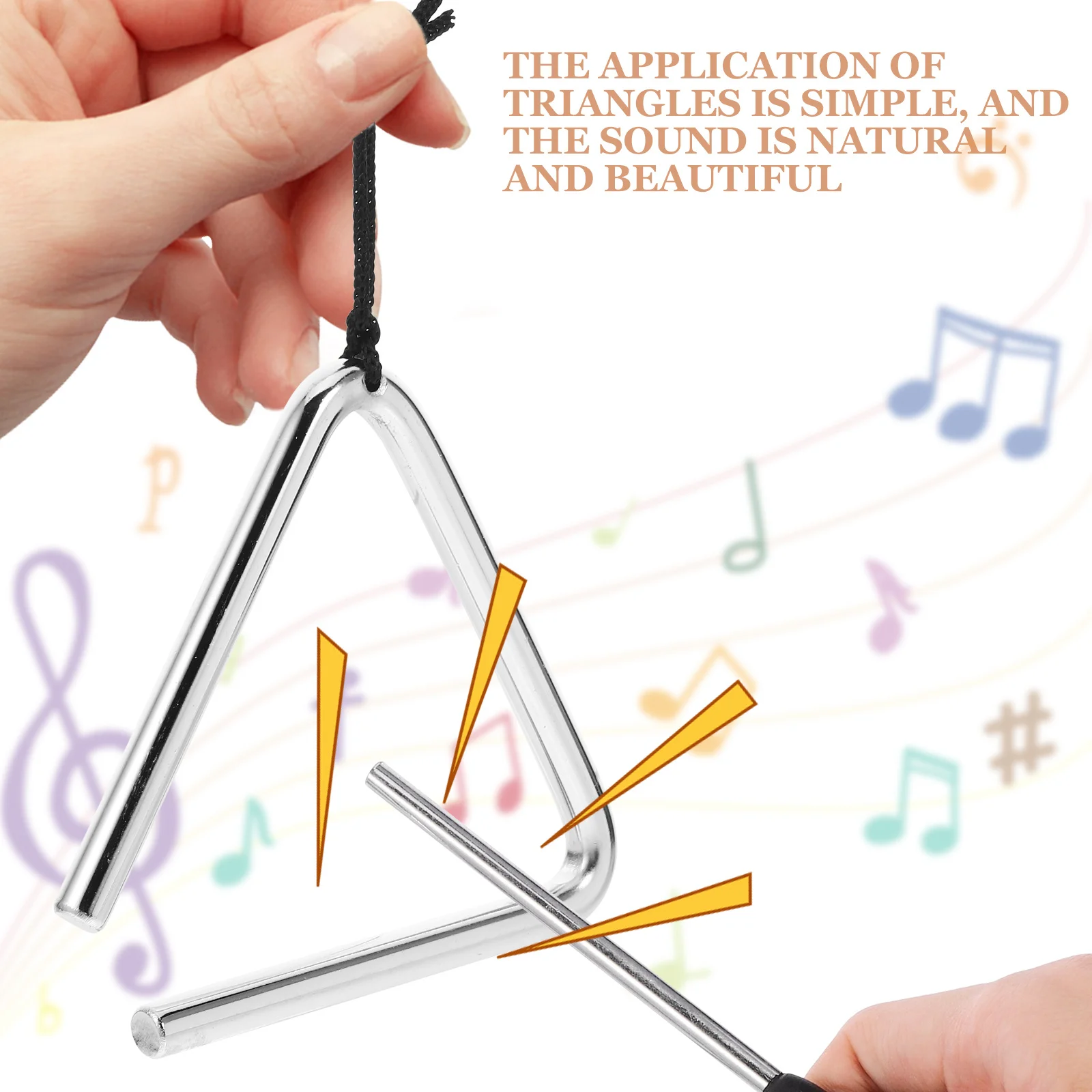 

3 set Triangle Instrument Set Small Durable Music Triangle For Kids Children'S Percussion Educational Musical Instrument Bright