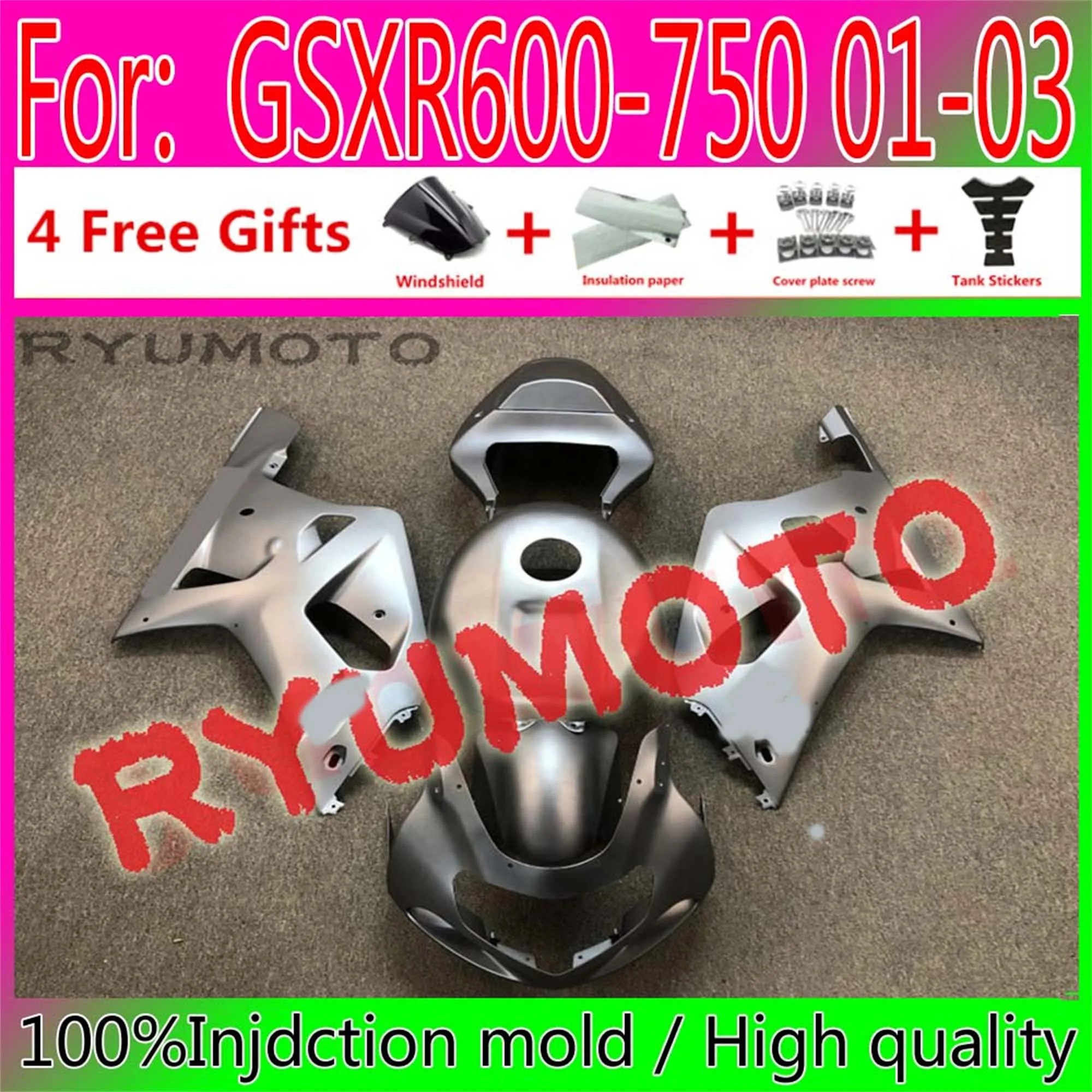 

NEW ABS Injection mold Fairings Kit For Suzuki GSXR600 750 GSXR 600 K1 2001 2002 2003 01 02 03 bodywork Fairing