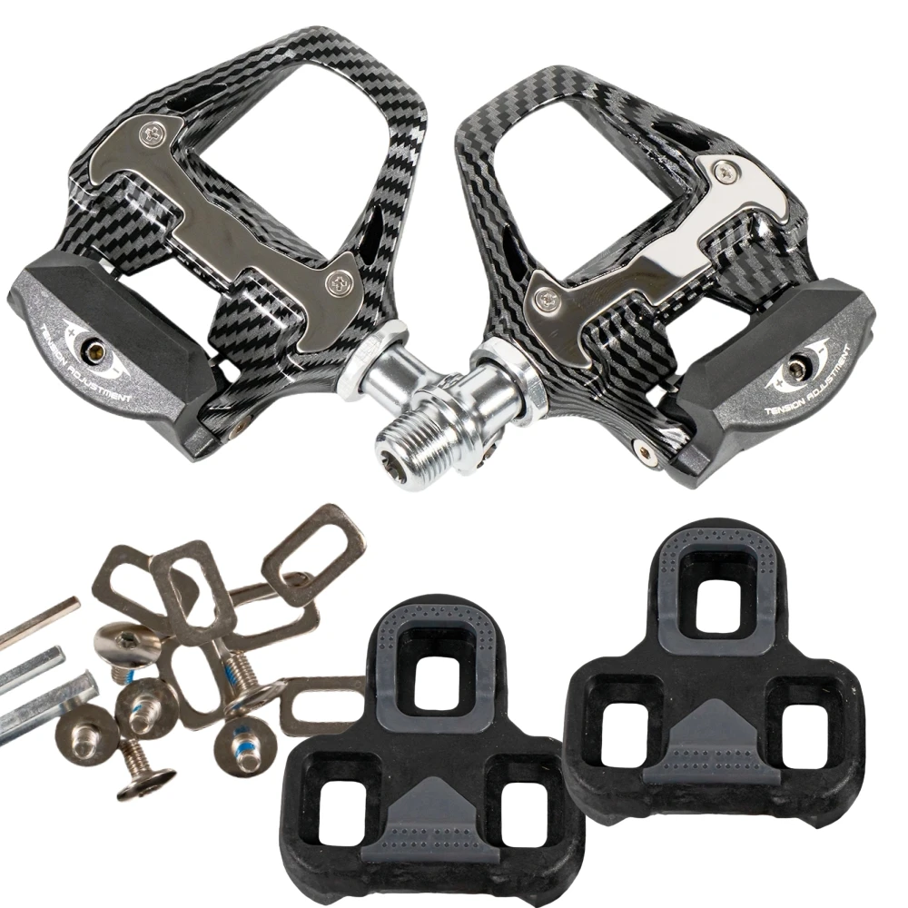 دواسات دراجة الطريق العالمية بدون مشبك متوافقة مع مرابط SHIMANO SPD-SL LOOK KEO، دواسات قفل دراجة الطريق من النايلون للرجال والنساء