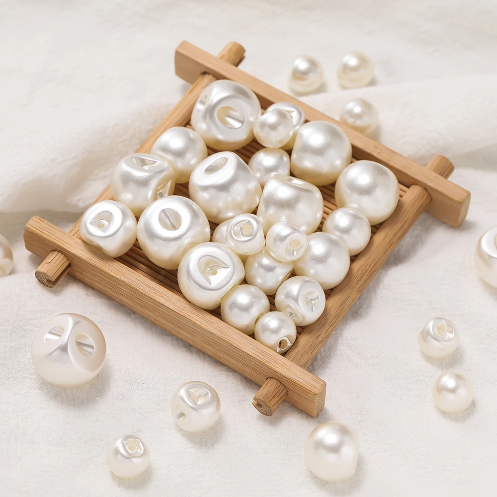 

10-100pcs White ABS Artificial Pearls 10/12/14/16/18mm Spacer Beads for DIY Earrings Jewelry Necklaces Bracelets Making Findings