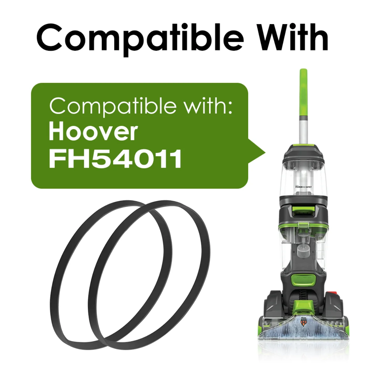 2 Pcs Replacement Belts for Hoover FH54011 Dual Power Max Carpet Cleaner Fit Model FH51000 Series Replace Vacuum Parts 440005536