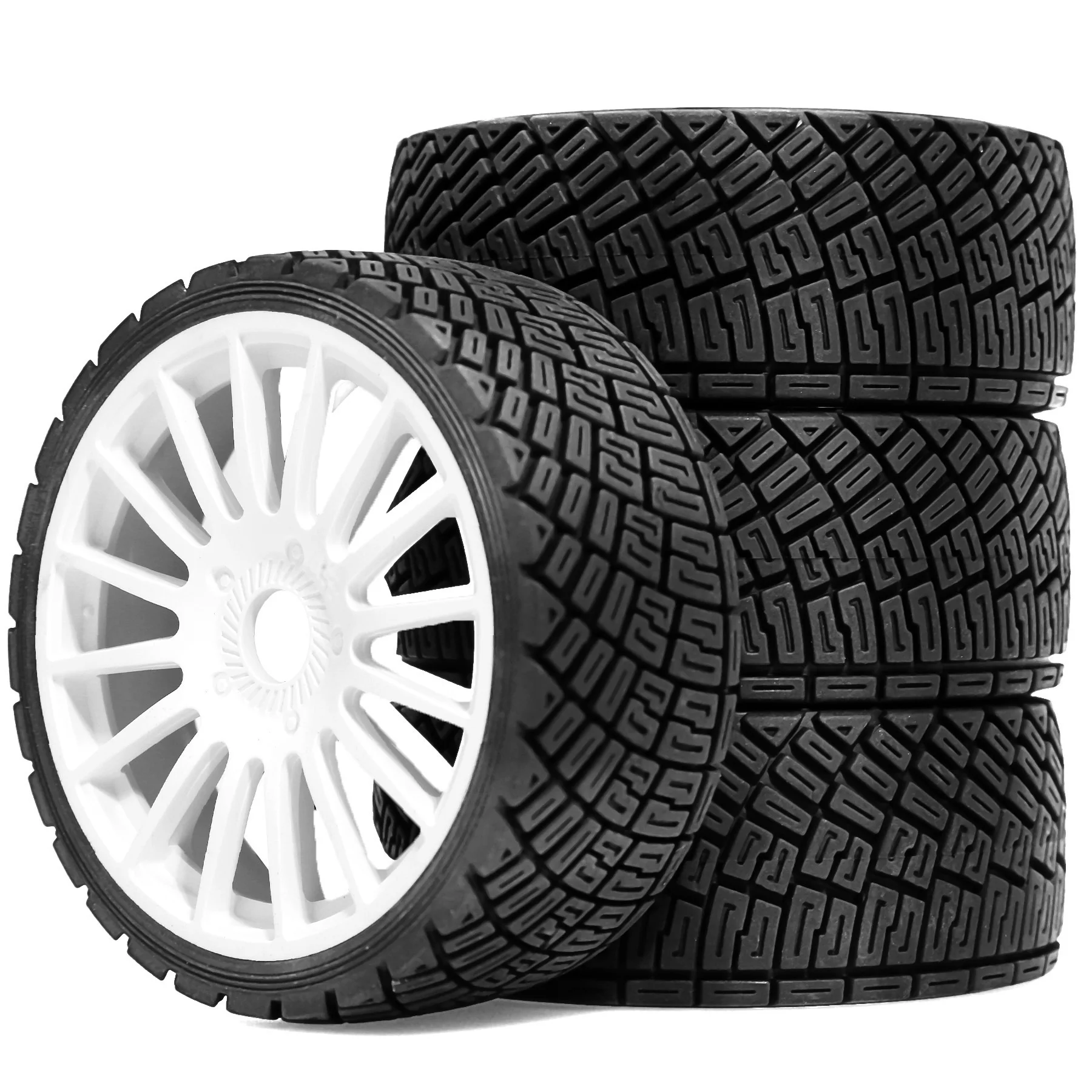 

RC 4pcs 100mm 1/7 1/8 RC Rally Off-Road Buggy Tires Wheel 17mm Hex for ARRMA Traxxas Redcat Team Losi Kyosho HPI WR8 HSP RC Car