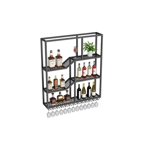 

Metalic Wall Mounted Wine Cabinet Restaurant Patio Metalic Small Bar Cabinet Storage Modern Adega Barzinho Kitchen Furniture