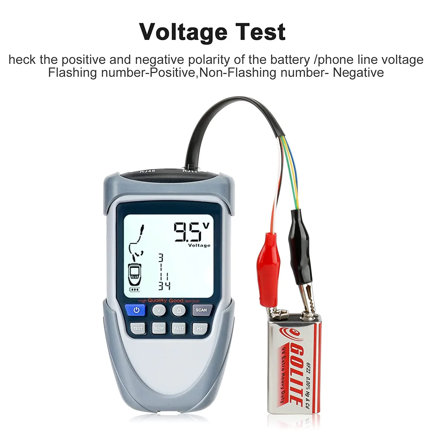 TOOLTOP Network Cable Tester LAN Line Finder PoE Test Digitalized Cable Tracing Breakpoint Ethernet Cable Checking