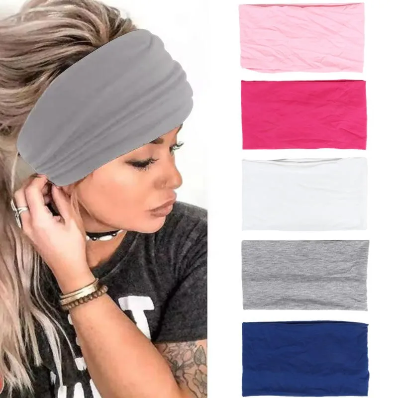 Headbands for Women Cotton Wide Headwrap Yoga Workout Hairbands Elastic Sport Head Bands Turban Bandana Bandage Hair Accessories