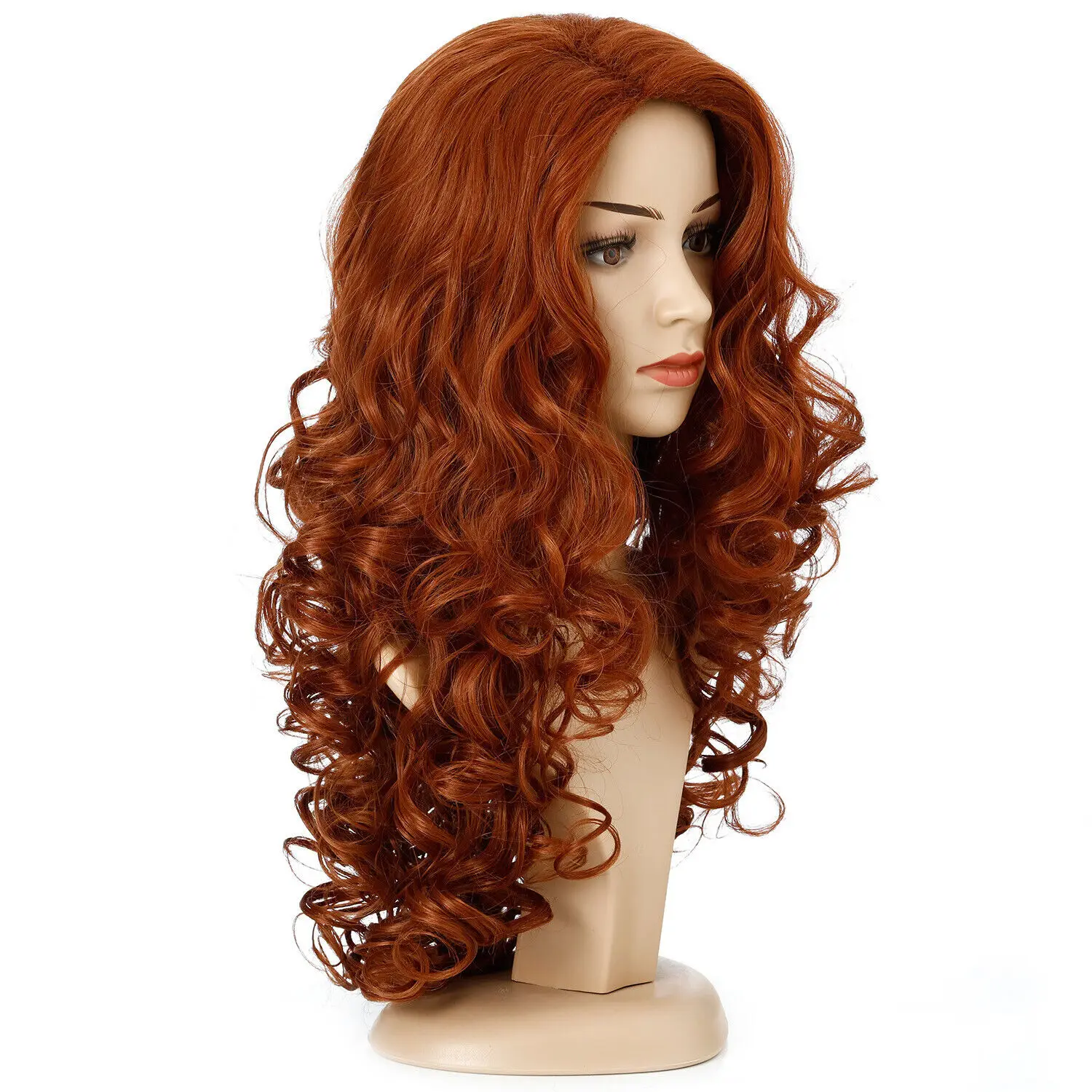 Longo Cabelo Encaracolado Chapelaria para Mulheres, Peruca De Cabelo, Festa Cosplay, Realsti, Sexy