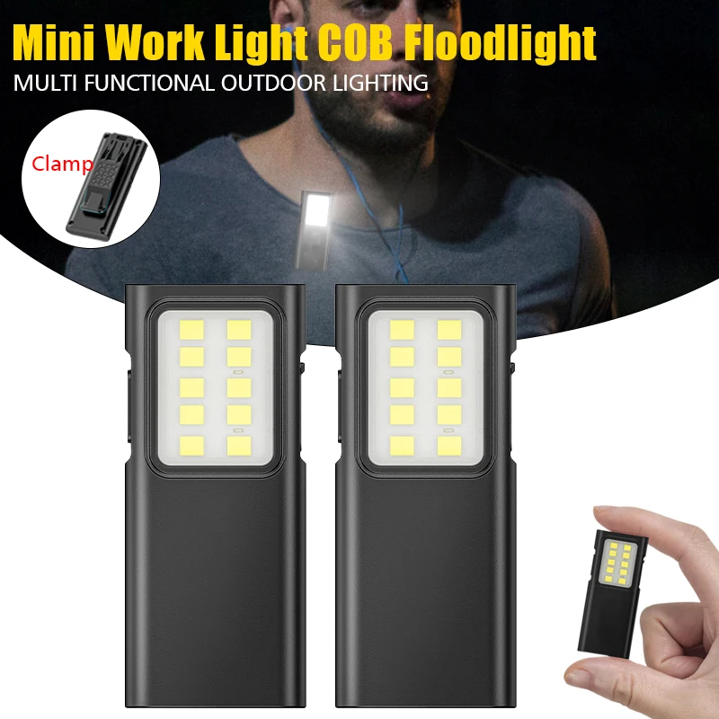 COB Flashlights 4 Lighting Modes Torch USB Rechargeable EDC Flashlight With Pen Clip Strobe For fishing Camping Repair Torch