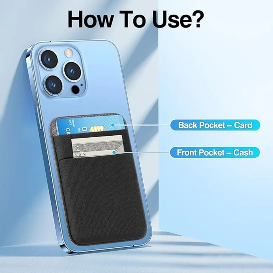 Magnetischer Kartenhalter, Handytasche, Geldbörse, Magsafe-Geldbörse, schlankes Bankkartenetui, elastische Lycra-Geldbörsen für iPhone 16 15 Pro Max Samsung – Detail 6