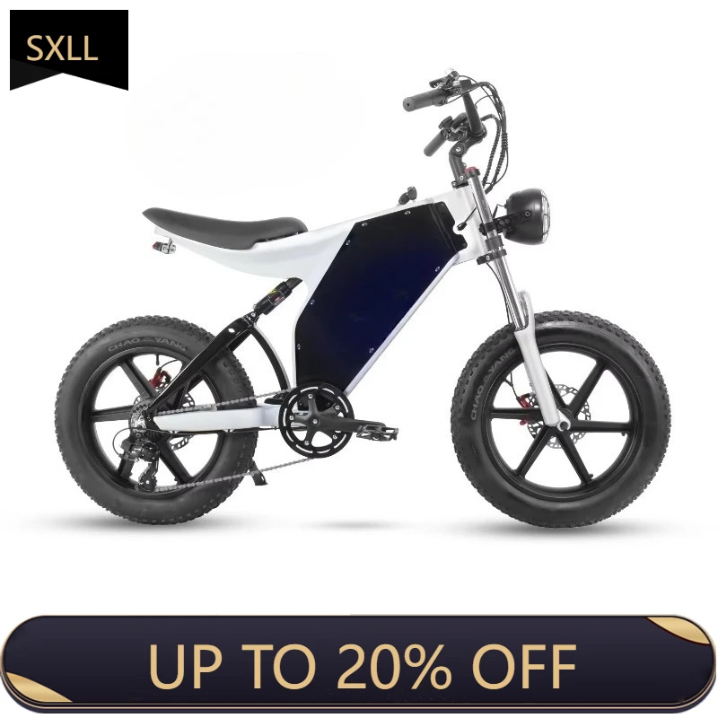 

Электрический горный велосипед SXLL 2025 с двигателем 1000 Вт, 20-дюймовыми светодиодными фарами, двухколесный, для взрослых