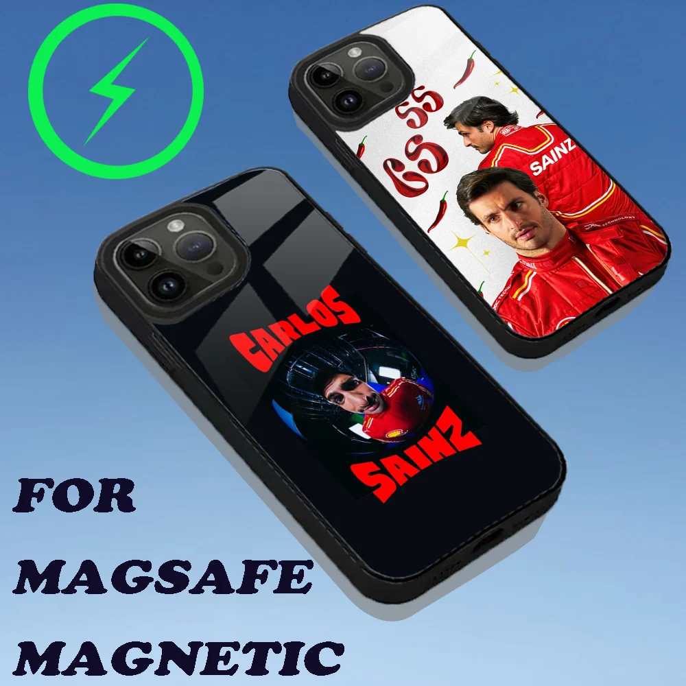 

F1 55 C-Carlos S-Sainz Phone Case For iPhone 15,14,13,12,11,Plus,Pro,Max Mini Magsafe Magnetic Wireless Charging