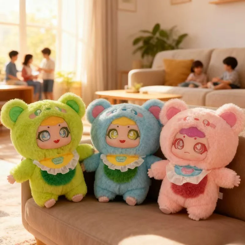 Peluche vinyle visage ours oreille poupée exquise mignon figurine jouet fille chambre décor de bureau enfants vacances fête Festival cadeau
