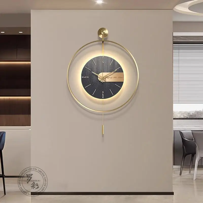 Spanish Minimalist Living Room Clock, Creative Light Luxury Wall Clock for Restaurant Decor, Simple Modern Art Silent Timepiece