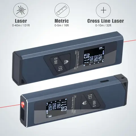 USB 충전 알루미늄 합금 동체 휴대용 디지털 레이저 거리 계량기, 미니 레이저 거리 측정기, 디지털 줄자 측정 레이저 눈금자