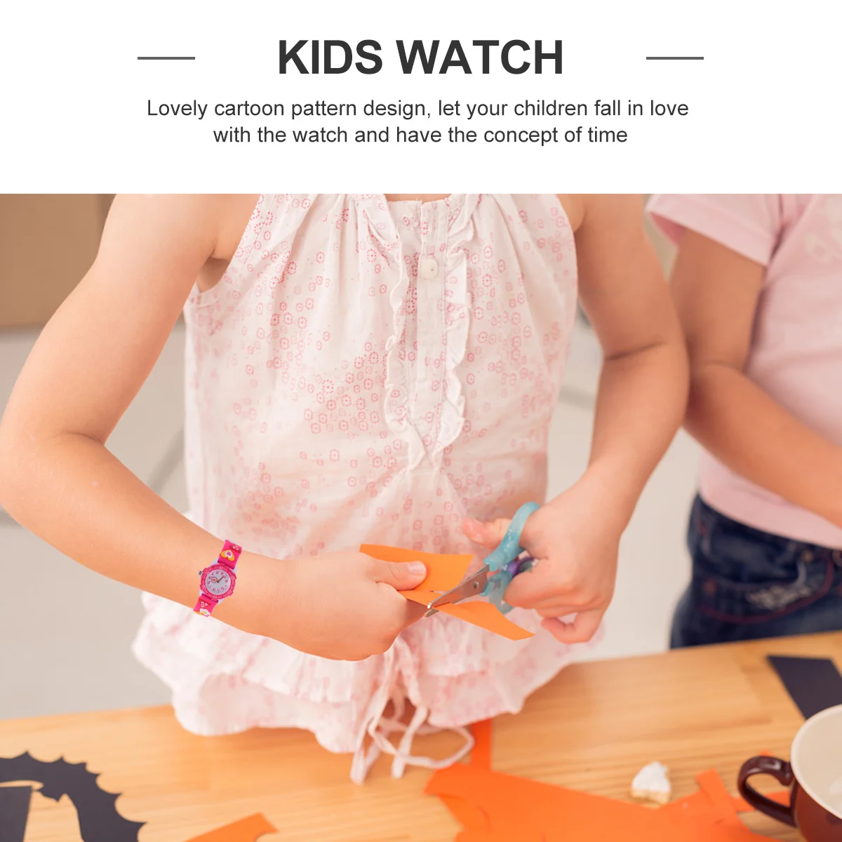 

Cartoon Flower Pattern Watch Waterproof Adjustable Strap 'S Wristwatch Daily Use Cute Timepiece For