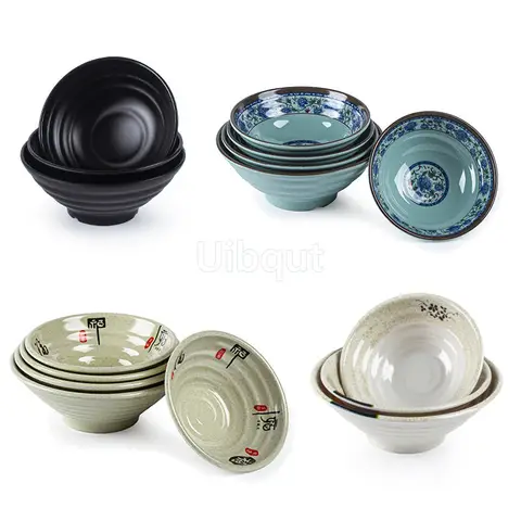 Melaminnudelskål Hushållsplastporslin Restaurang Kommersiell Ramen Salladsskål Tjock, Inte Lätt att Gåva Soppskålar 12 best sales skål melamin - №11