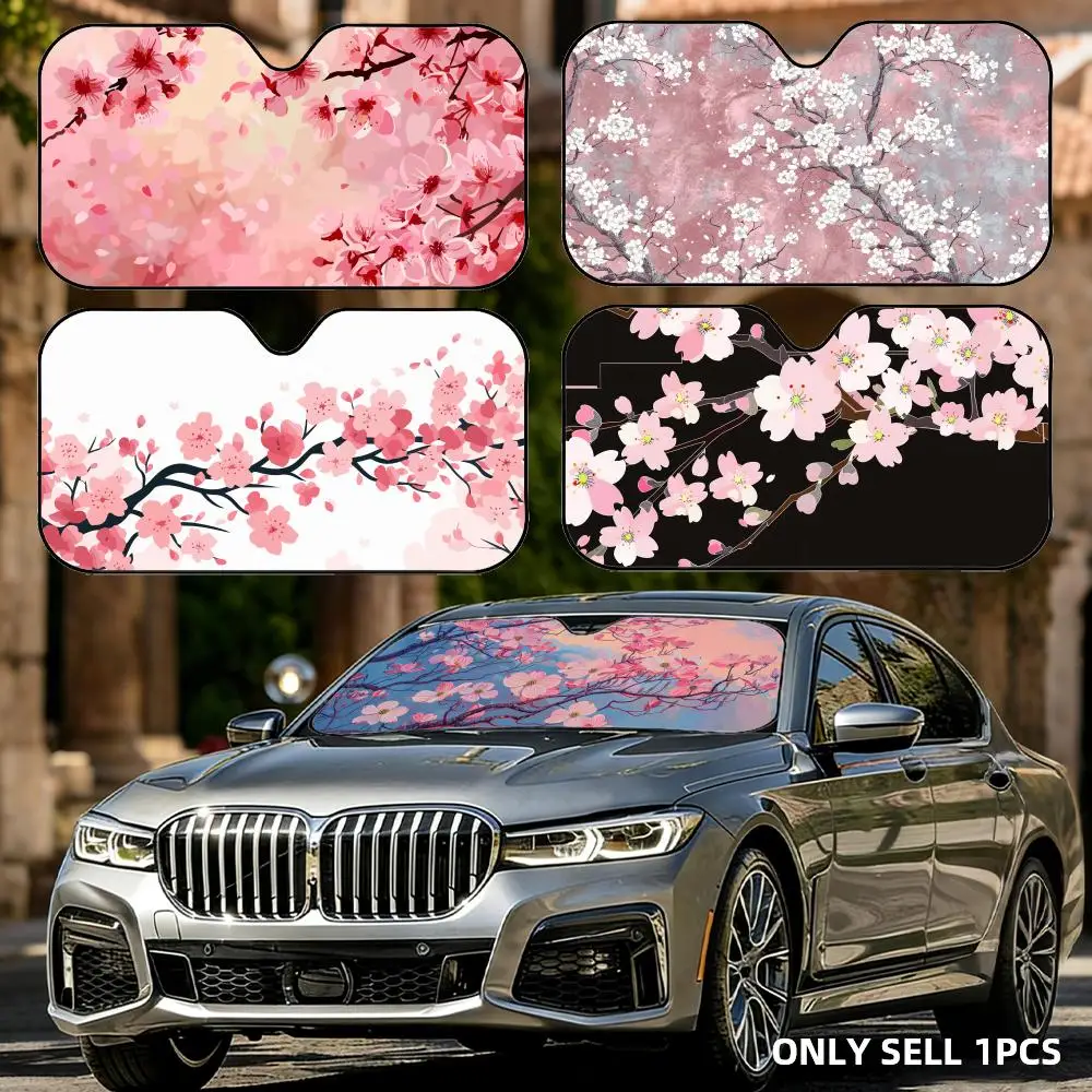 

Japanese Cherry Blossom Sun Visor Foldable Aluminum Foil Car Windshield Sun Shade - UV Protection & Heat Insulation Visor