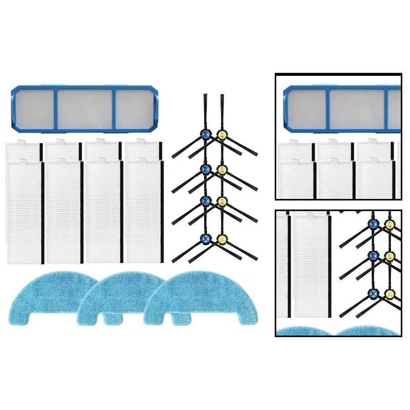 Vacuum Cleaner Side Brushes Filter Mod Cloths Spare Parts For Amibot Animal For Premium H2O/Connect X782 And X810 Accessories
