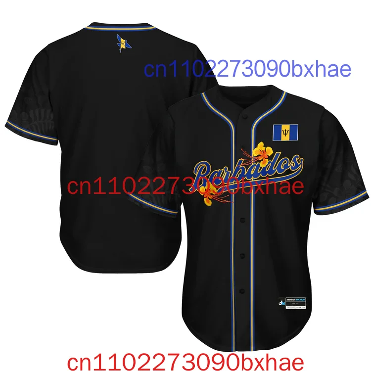 

2026 Новые бейсбольные майки с флагом Барбадоса, мужские и женские спортивные рубашки с короткими рукавами и 3D принтом, уличная одежда, повседневные топы