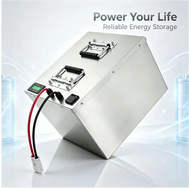 Rechargeable 60V LiFePO4 Storage Battery 50Ah-400Ah With Embedded BMS Continuous 3KW-12KW Power For Sightsee Car Golf Cart Farm