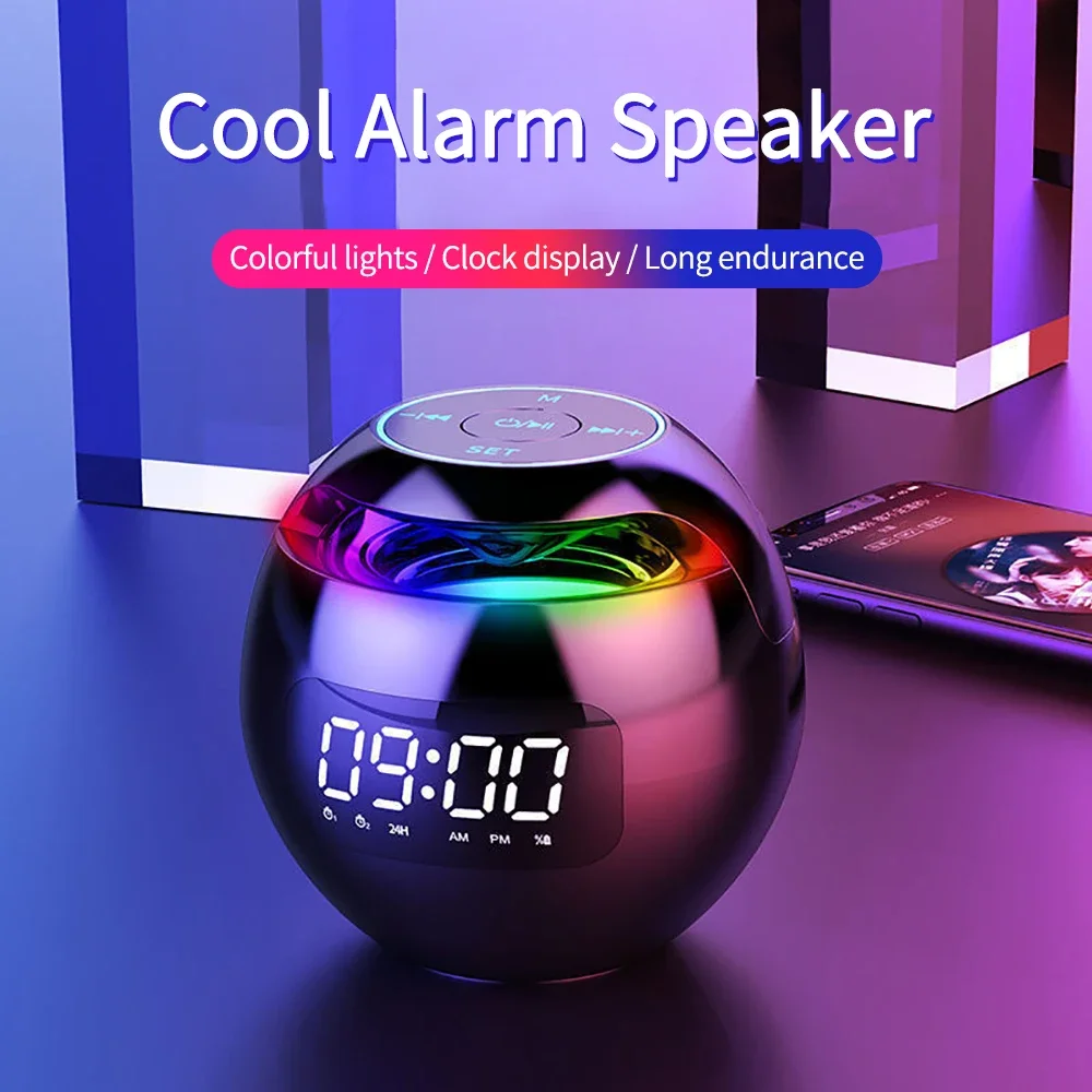 G90 New Clock Colorful Bluetooth Speaker Mini Portable Household Ball Card Lock and Load Spray Bluetooth Speaker