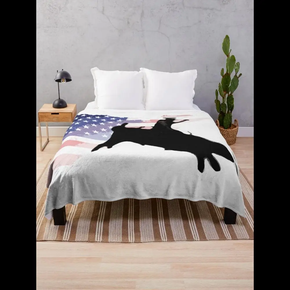 

American Rodeo Star Bull Rider Throw Blanket Soft Plaid Design for Cozy Living Room Decor Perfect Gift for Cowboy Fans