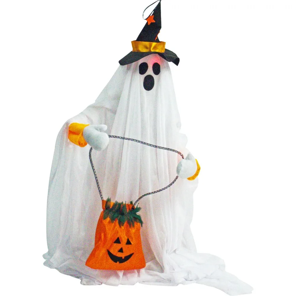 

35 In. Groundbreaker Animatronic Ghost Indoor/Outdoor Halloween Decoration Flashing Red Face Battery-Operated, free shippng