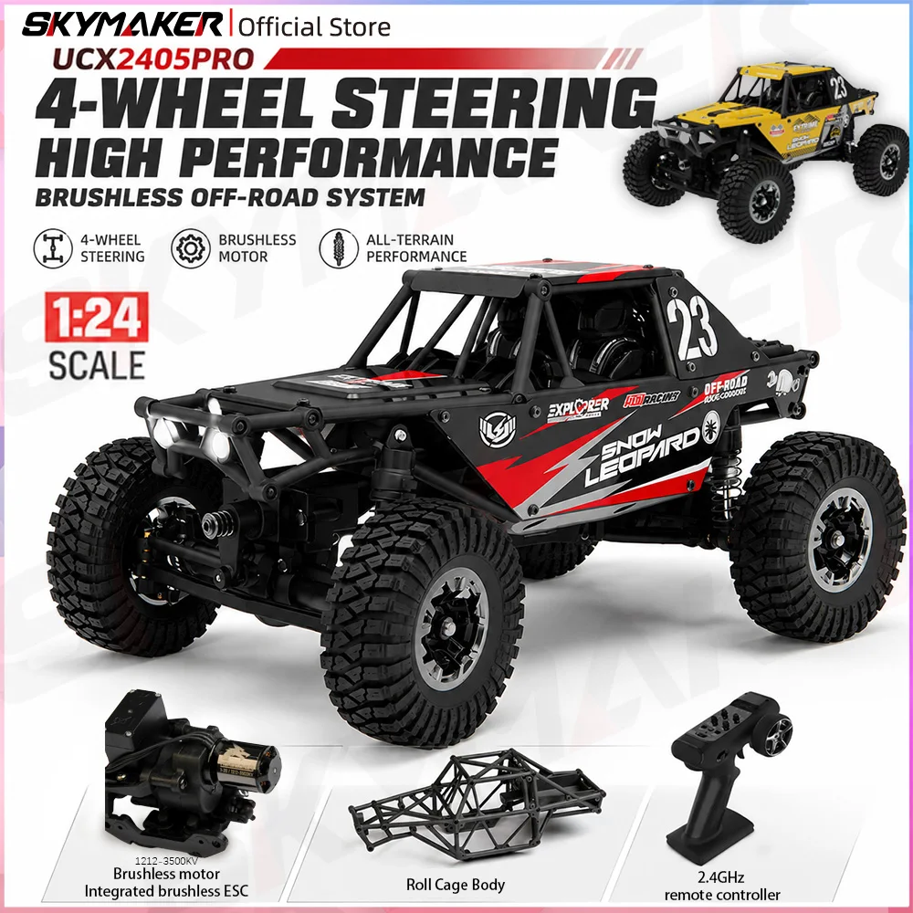 UDIRC 1/24 UCX2405 UCX2405PRO 4WD RC Rock Crawler Brushless/Brushed Motor RTR Off-Road Climbing Vehicle Remote Control Car Toys