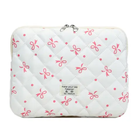 Blommig laptopväska med dragkedja, preppy bärbar laptopväska, puffig surfplatta, fodral, stötsäker påse, surfplatta 8 best sales puffigt laptopfodral - №6