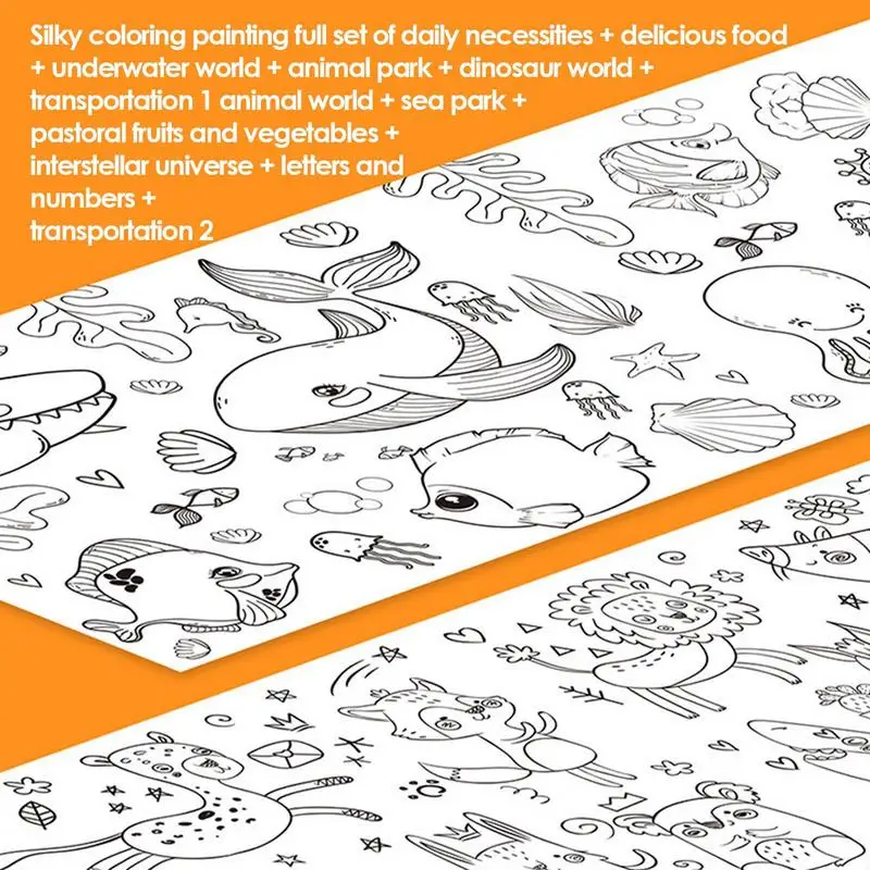 لفة ورق تلوين للأطفال كارتونية طويلة للرسم على الحائط لاصقة تعزز المهارات الحركية الدقيقة لعبة تعليمية منزلية للمدرسة للأولاد